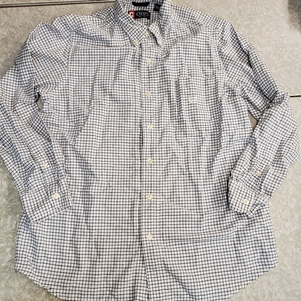 🤴👔 Chaps Mens M plaid long sleeve button down